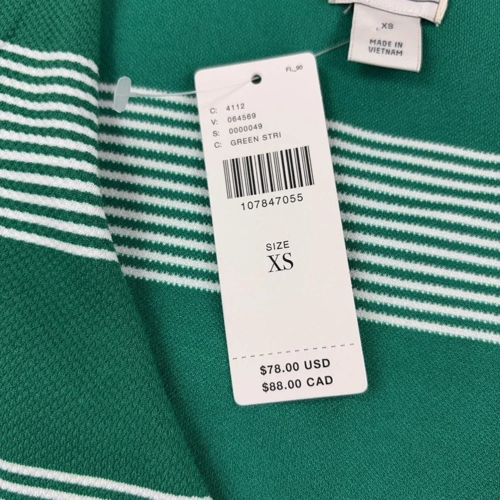 Maeve Tank Top Womens XS Green Striped V-Neck Sleeveless Knit Anthropologie